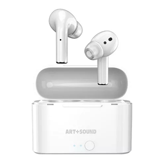 Art + Sound Wireless Pro Earbuds with Charging Case - White- New - Picture 2 of 4
